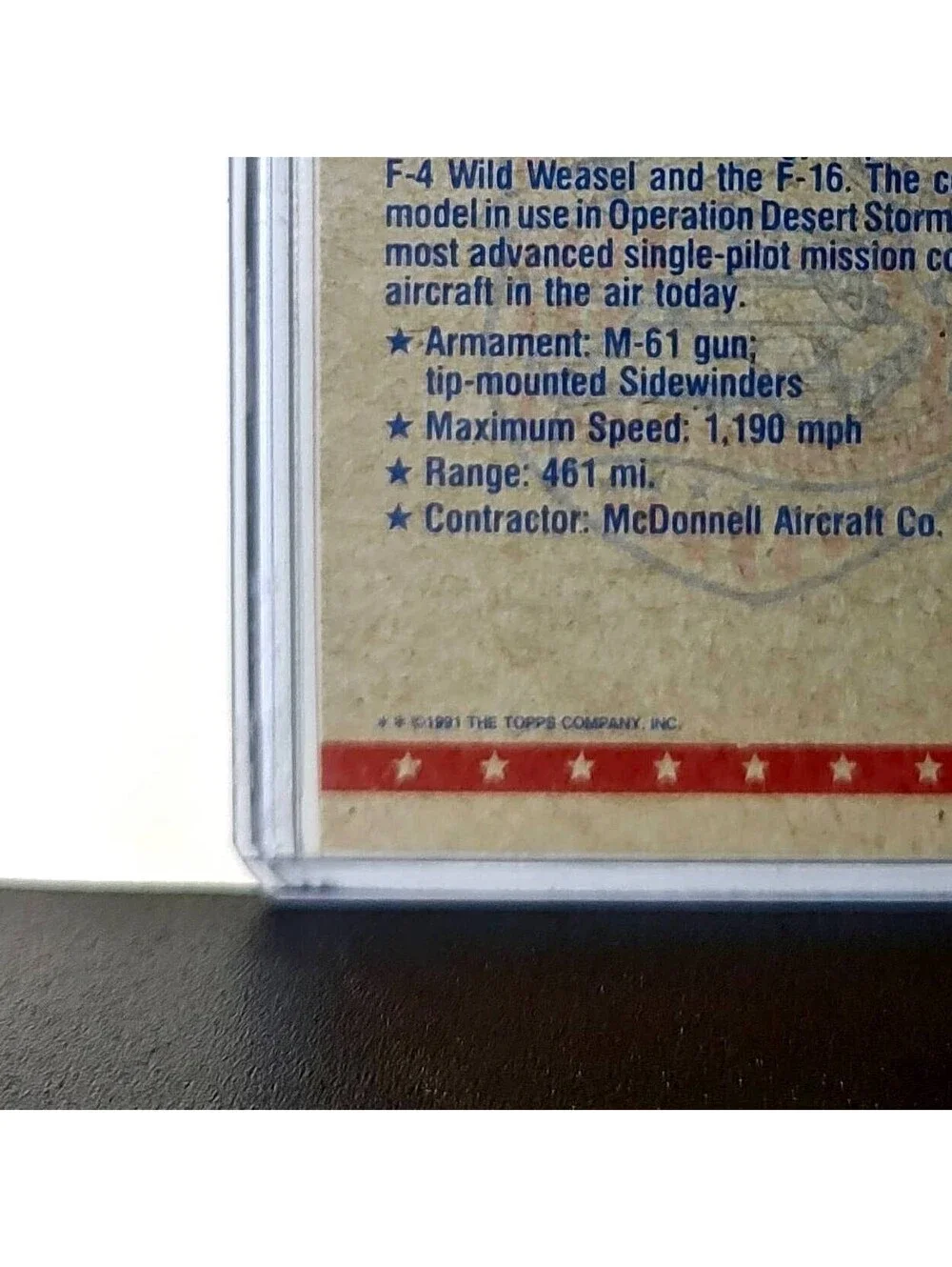 F/A-18 Cockpit 1991 Topps Desert Storm #64 Card